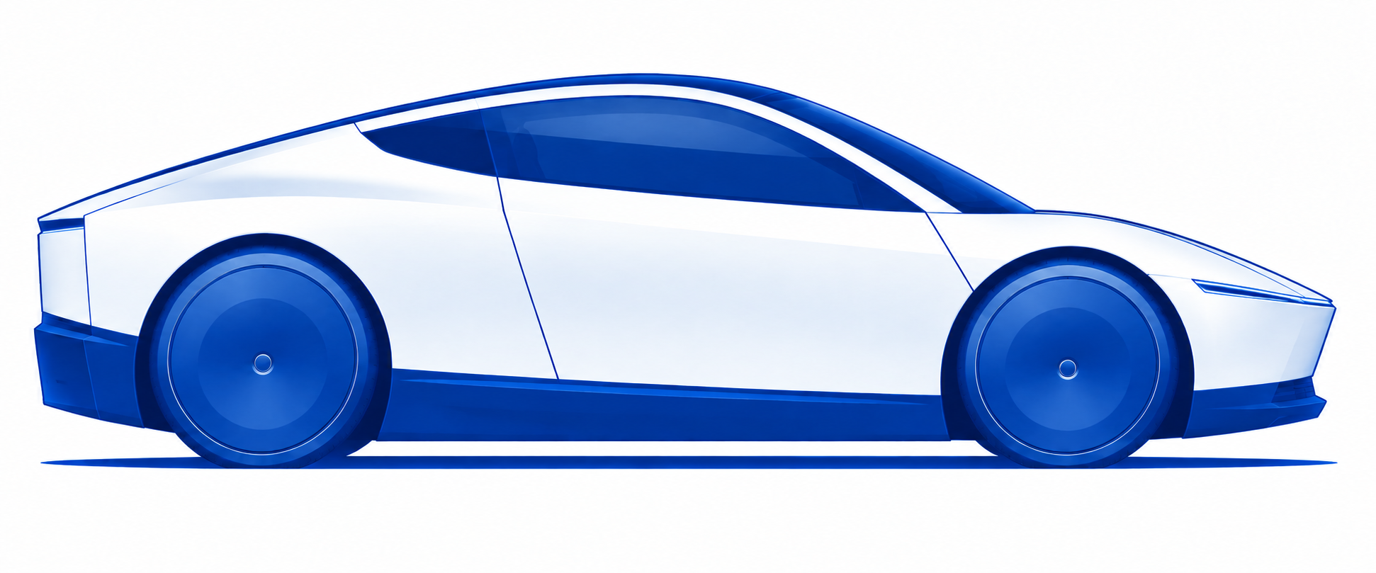 Illustrated side profile of a Tesla Cybercab